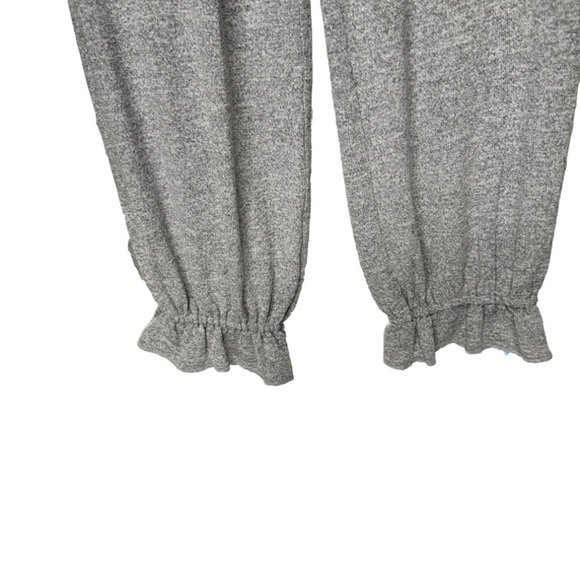 Anthro Sunday in Brooklyn Ruffle Hem Knit Gray Drawstring Pull On Joggers Size M - Picture 5 of 8